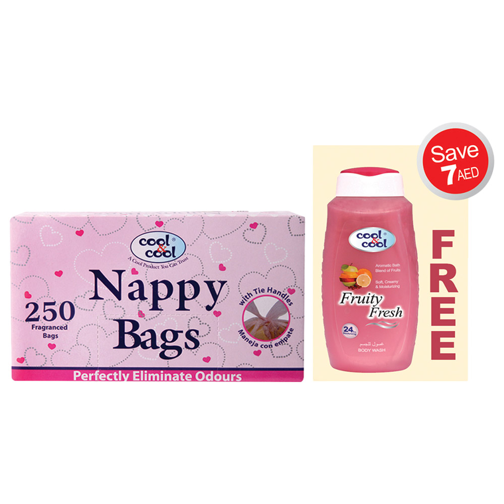 Order Cool Cool Nappy Bags 250's 100ml Fruity Body Wash Free