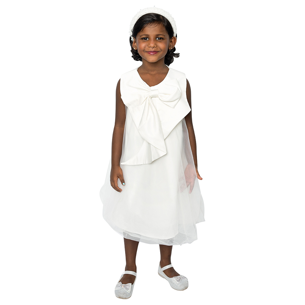 Daniela Bow Front Structured Pleated Mini Dress main image 0