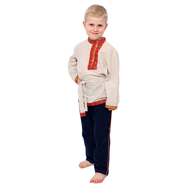 D' Daniela - Boys Traditional Wear Kosovorotka Shirt - Grey | Jomla.ae