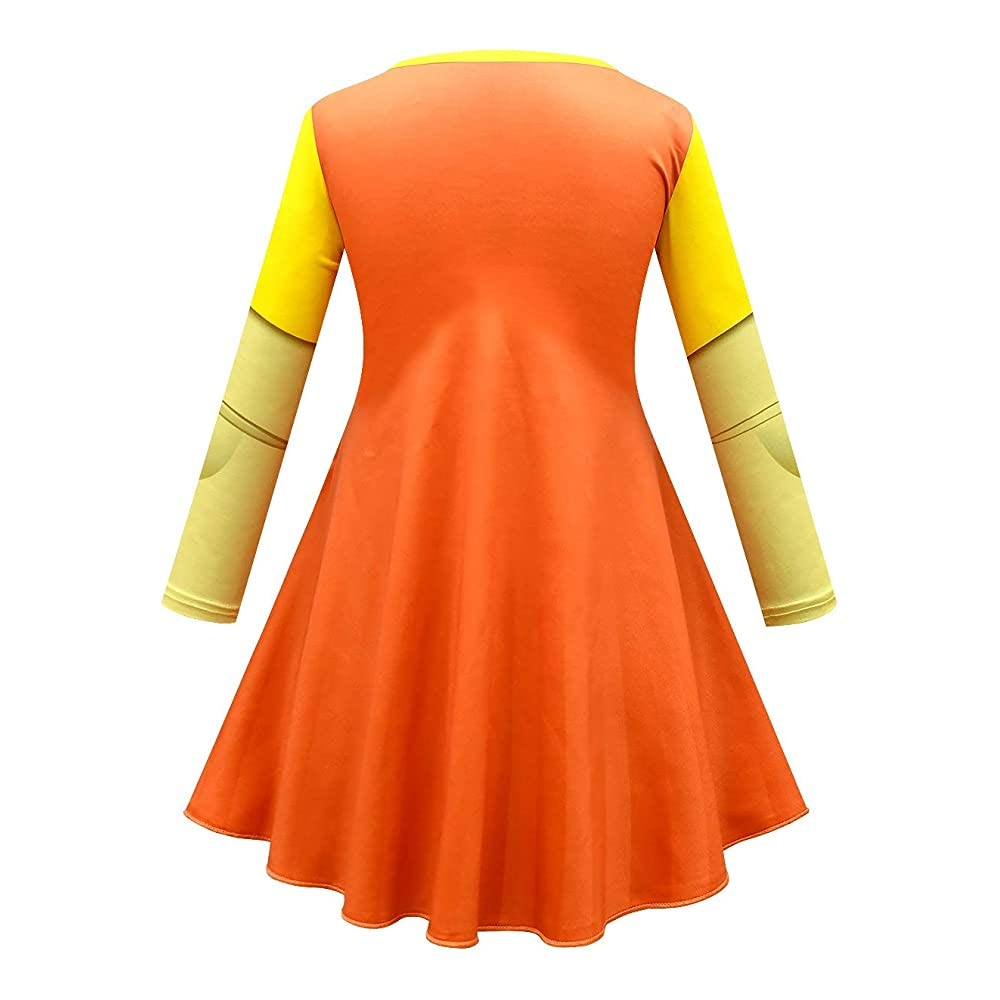 open lace back dress Splatoon Game Squid Sisters Marie Orange Dress Cosplay Costume Outfits –  Cosplaysky.ca main image 1