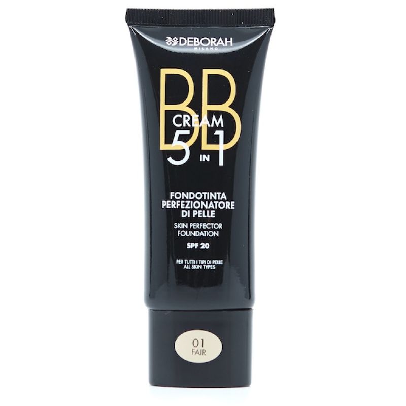 Deborah Milano Pura BB Cream 1 Beige, 30 Ml - Leichte Abdeckung & Feuchtigkeit