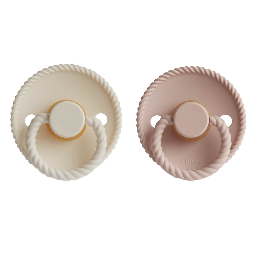Order Frigg - Rope Latex Pacifier 0-6M 2-Pack S1 - Blush/Cream Now ...