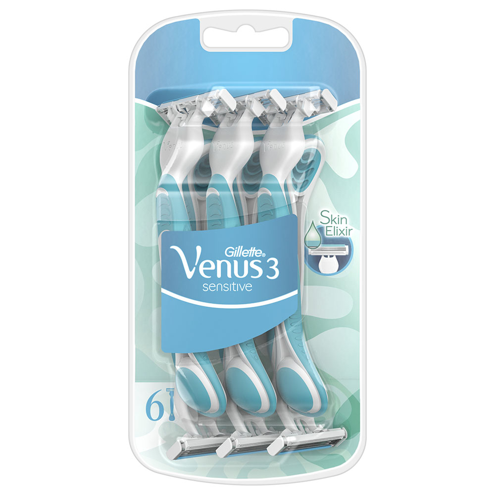 Order Gillette Venus 3 Sensitive Women's Disposable Razors 6 Count Now ...