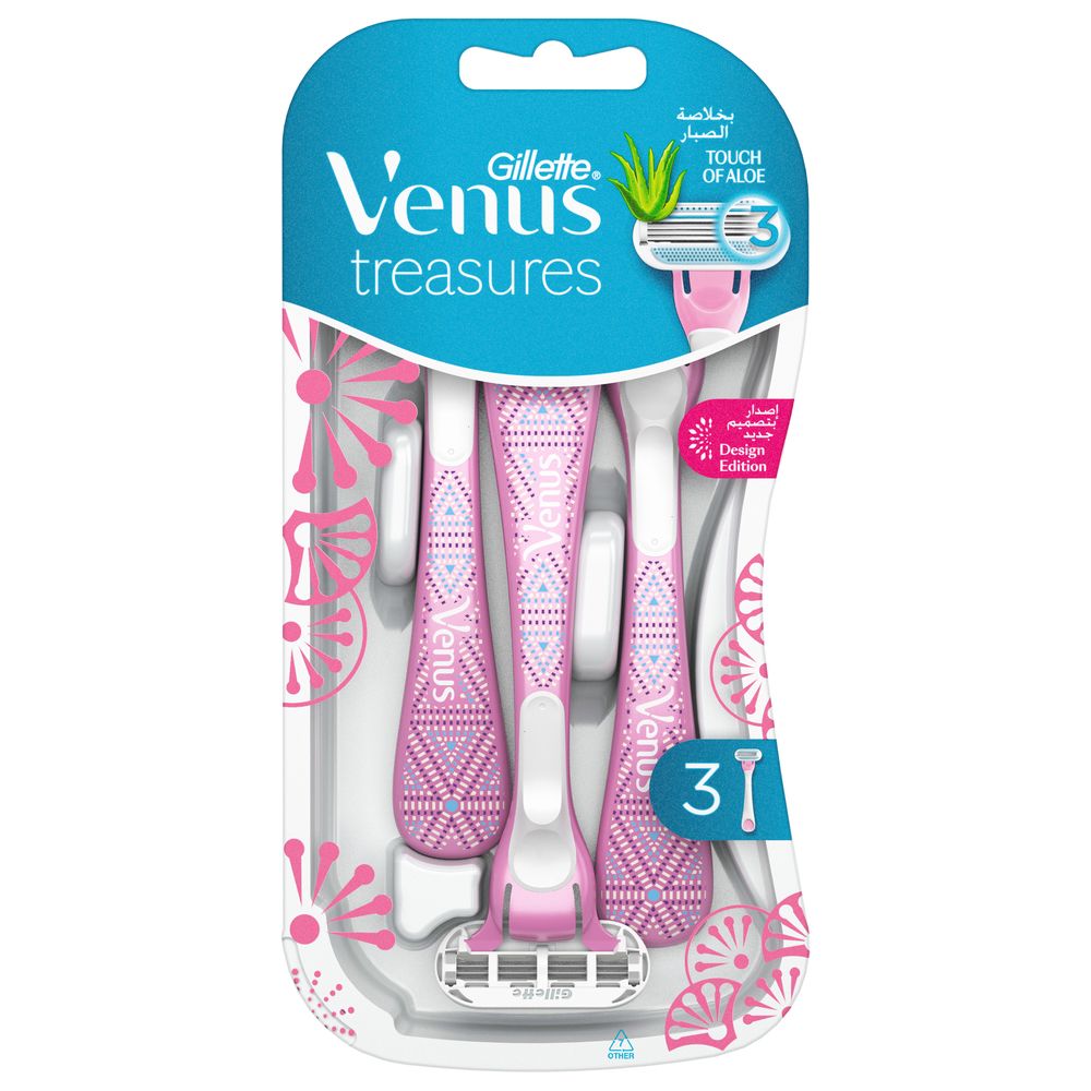 Venus Razor Pack Order Gillette Venus - Treasures Women's Disposable Razor - Pack of 3 ...