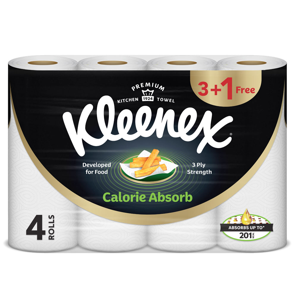 Order Kleenex Viva Pack of 4 Calorie Absorb Kitchen Towel Rolls Now ...