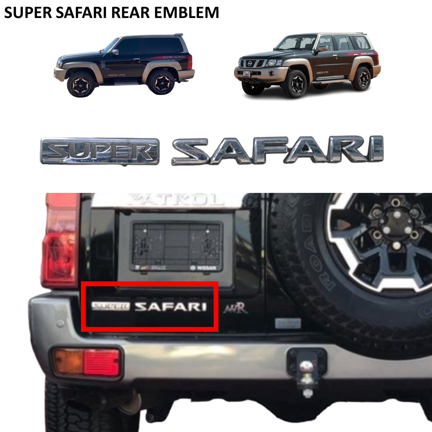 Super Safari Rear Emblem Badge - Nissan Patrol Y61 GU VTC | Jomla.ae