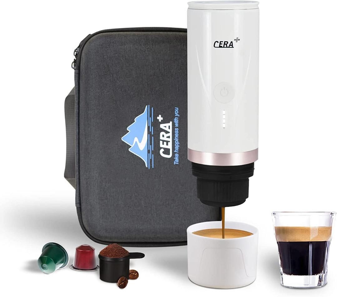 Eco-de Espressomachine Met Koffiegrinder - Espresso Apparaat Met Koffiemolen Bonenmaler Piston Koffiezetapparaat Melkopschuimer Rood