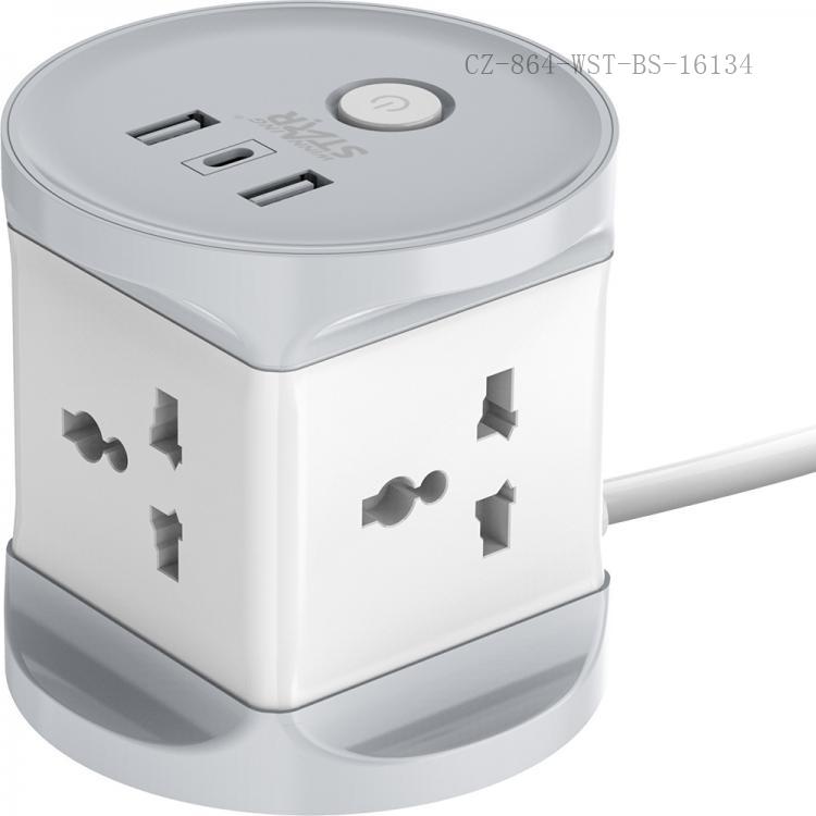 Winning Star Universal Outlet Socket 2500W 3m Extension Cord White - View 2