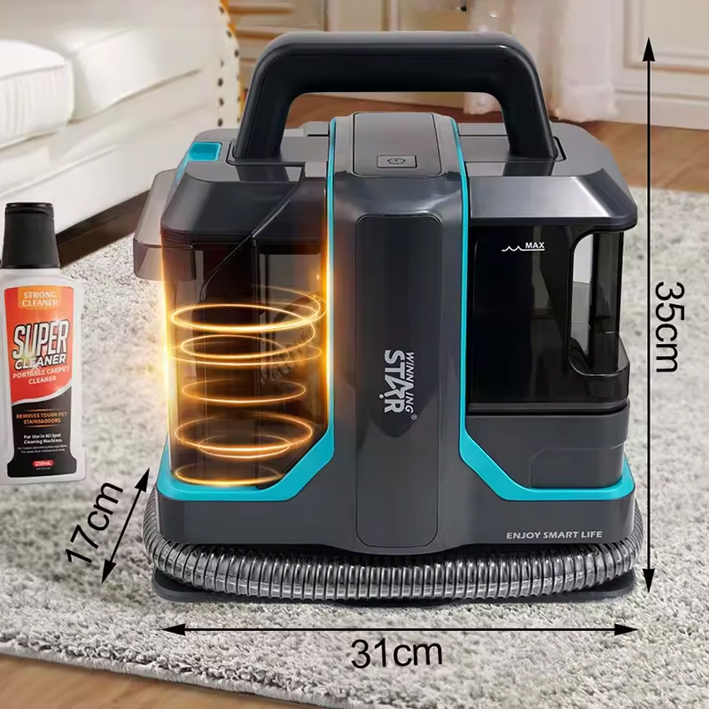 Winning Star Carpet Cleaner Portable 450W Wet Dry Cleaning Machine Dual Tanks 1080ml Clean 800ml Dirty Gray ABS Compact 17 × 31 × 35 cm - View 4