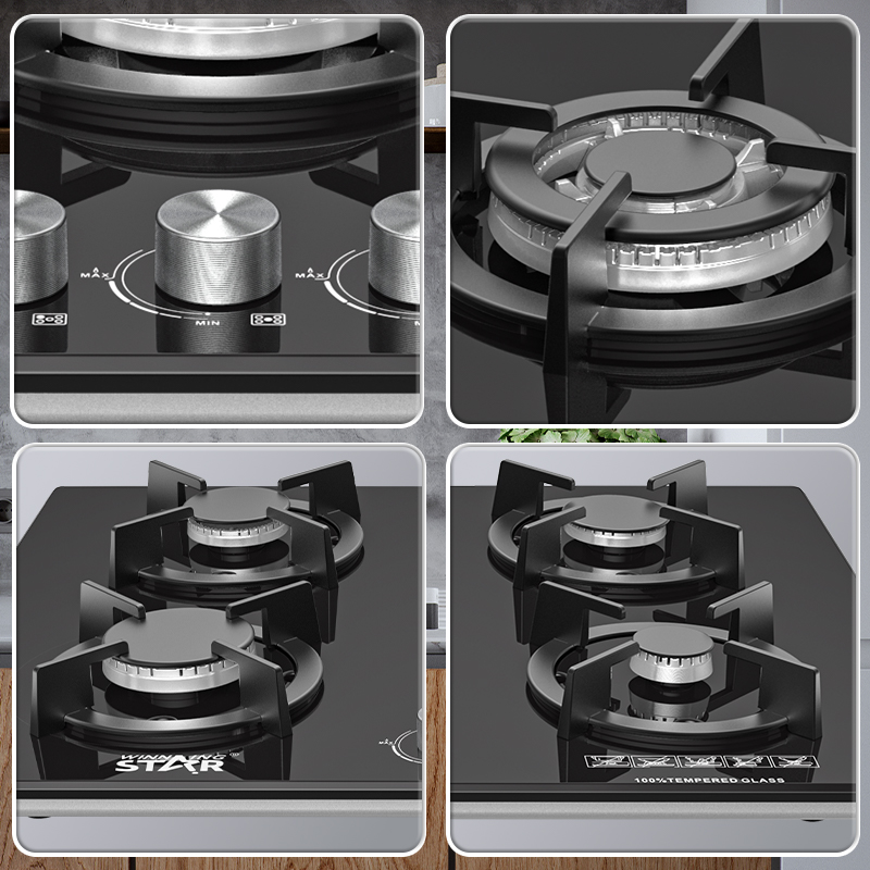 Winning Star Tempered Glass 5 Burner Gas Cook Tops Kitchen Stove - View 5