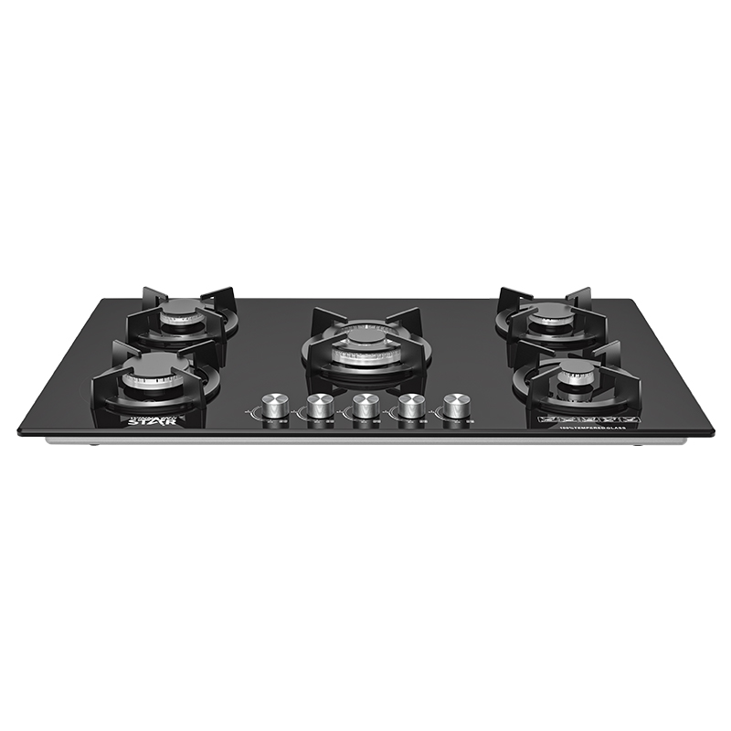 Winning Star Tempered Glass 5 Burner Gas Cook Tops Kitchen Stove