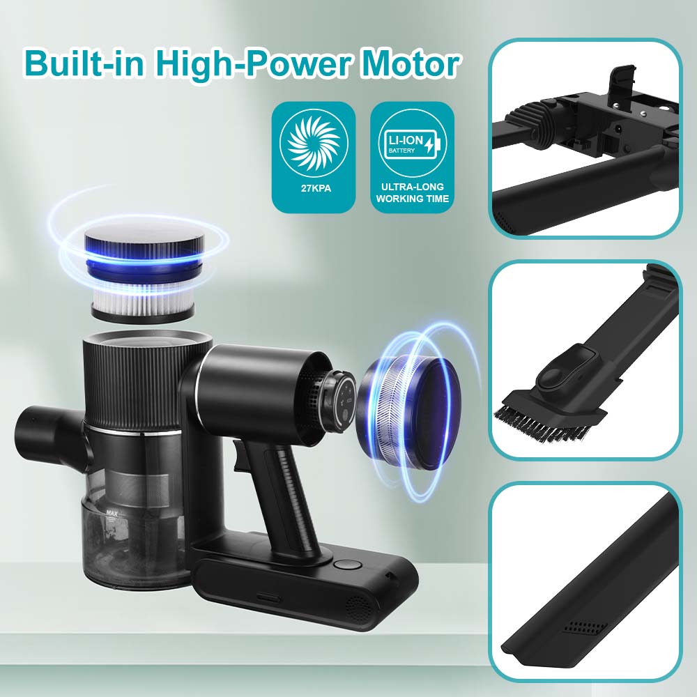Winning Star Wireless Vacuum Cleaner with 27KPA Suction, Handheld Design, Dual HEPA Filter, Durable ABS - View 3