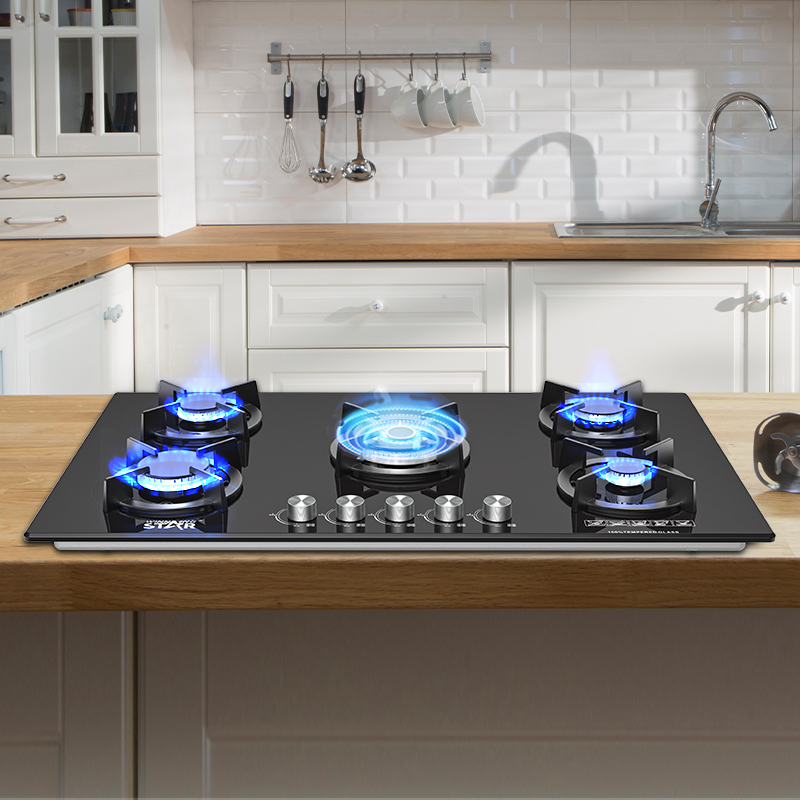 Winning Star Tempered Glass 5 Burner Gas Cook Tops Kitchen Stove - View 4