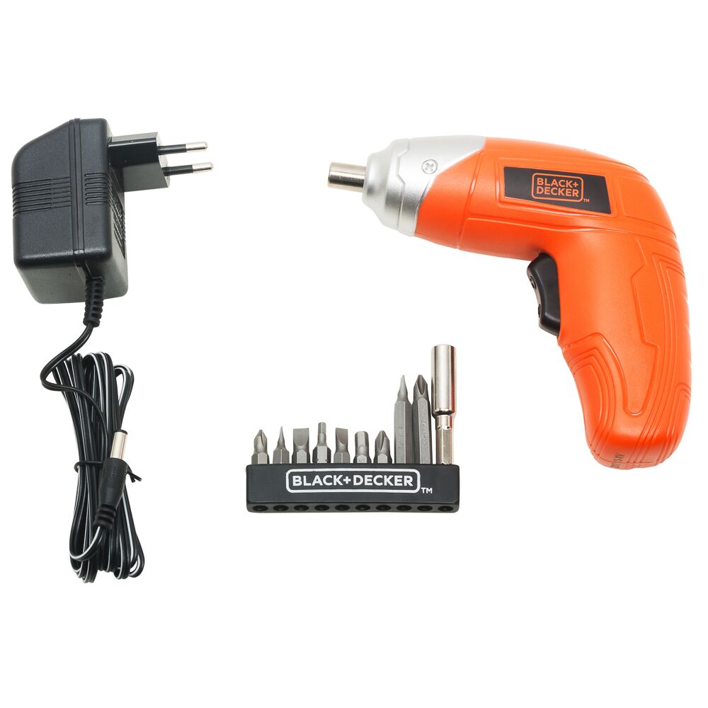 Black Decker 3.6v Li Ion Cordless Power Screwdriver Kit With 10 Pieces Screwdriver Bitset Jomla.ae