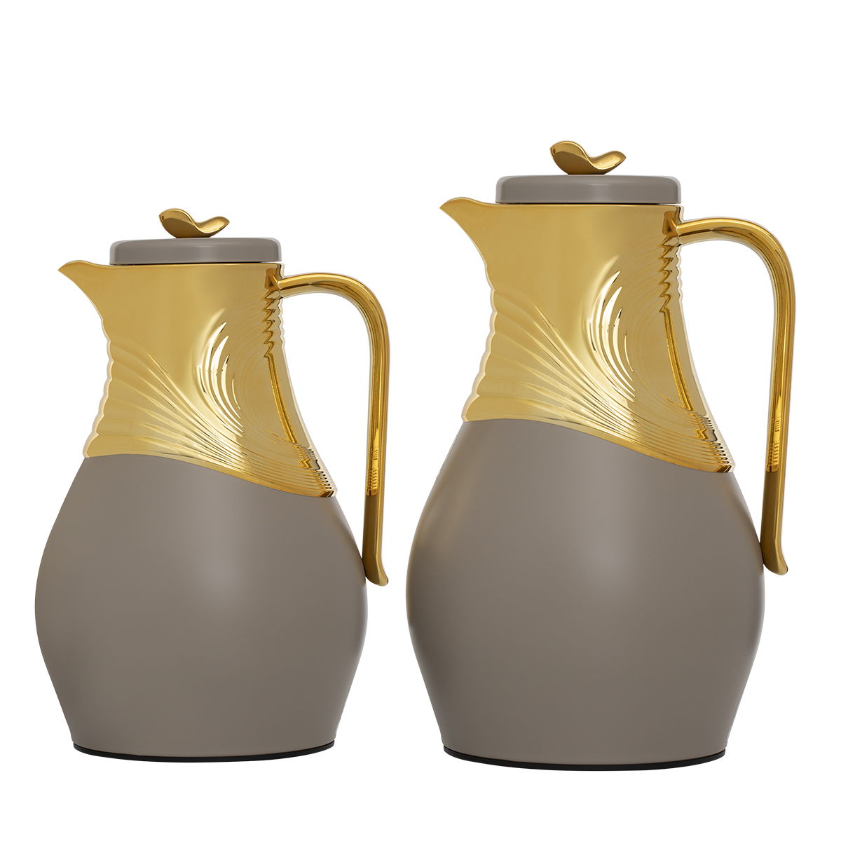 Al Saif Gallery Norhan Thermos Set, Creamy And Gilded, 2 Pieces, 1, 0.5 ...