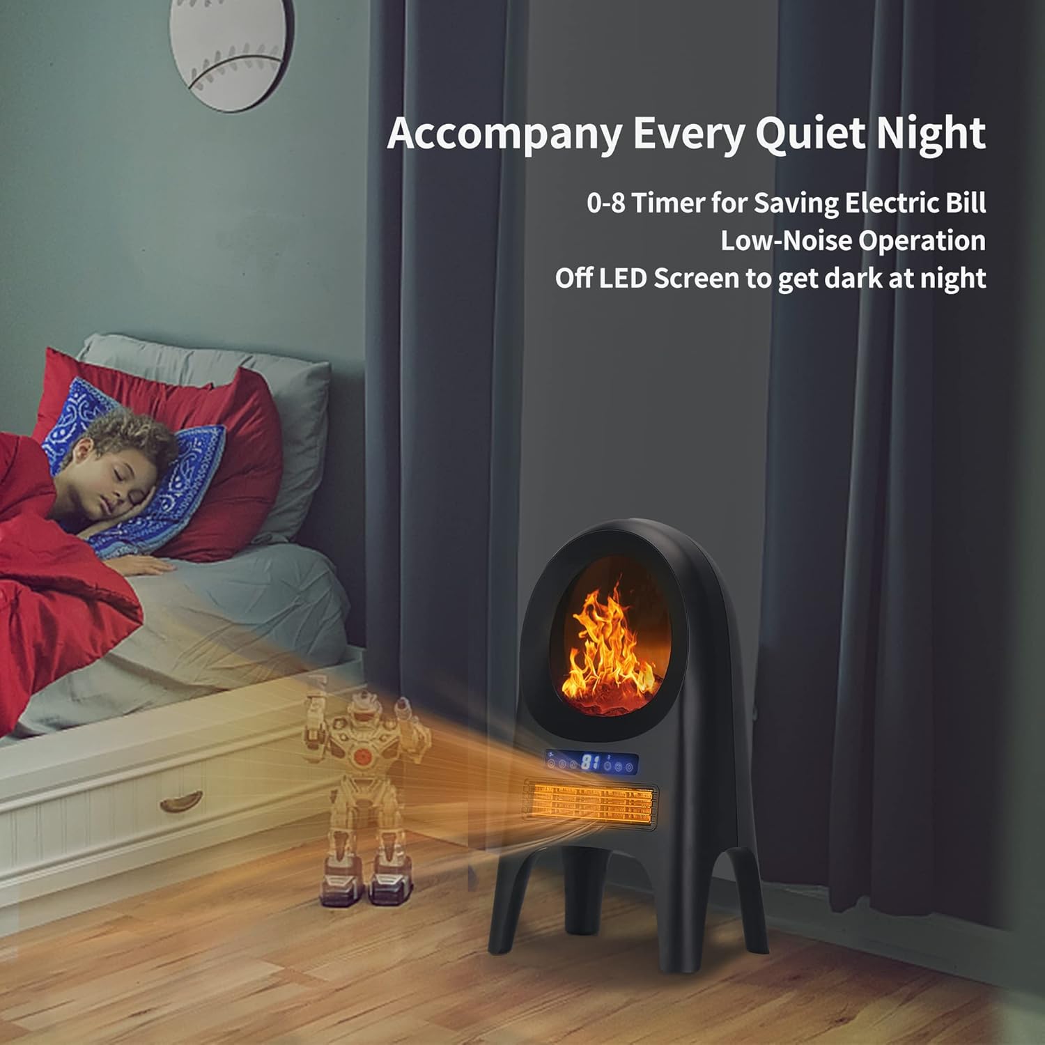 Winning Star Electric Heater 2000W with LED Screen, Remote Control & Safety Features - View 8