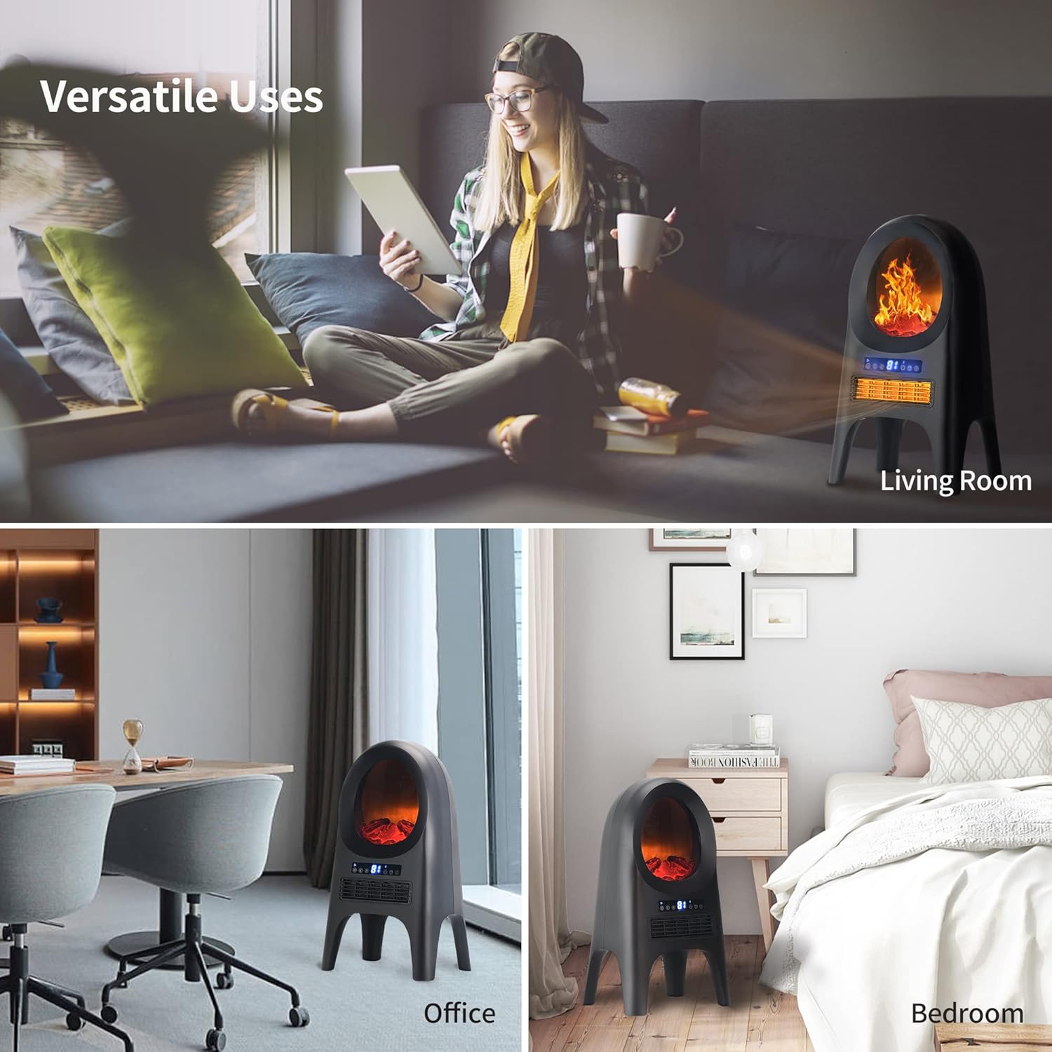 Winning Star Electric Heater 2000W with LED Screen, Remote Control & Safety Features - View 7