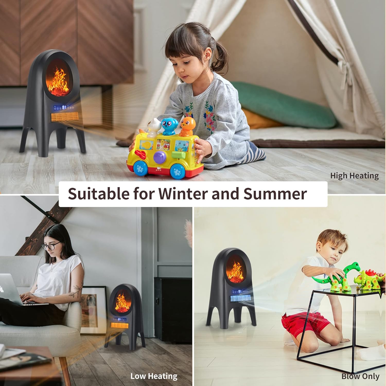 Winning Star Electric Heater 2000W with LED Screen, Remote Control & Safety Features - View 9