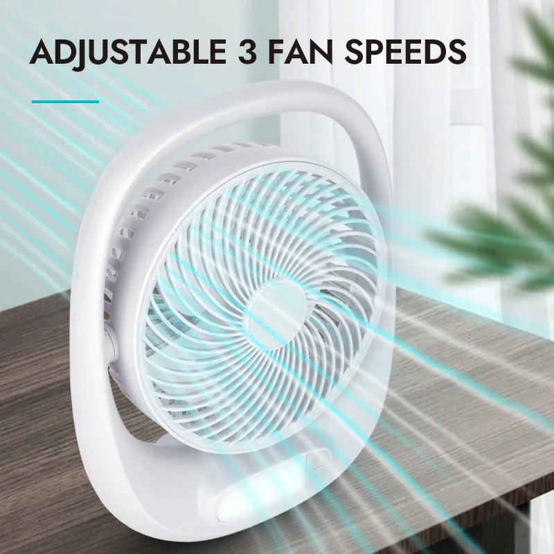 Winning Star Rechargeable Outdoor Mini Fan 3 Speeds 2 Brightness (Used) - View 3
