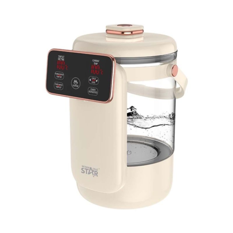 Winning Star Portable Boiler Heater with LED Screen, 1350W Electric Kettle, 2.5L Capacity, Borosilicate Glass - View 1