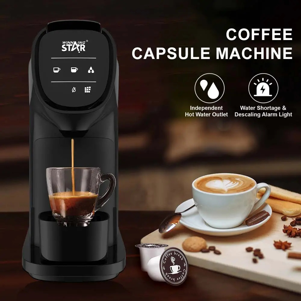 Winning Star Electric Capsule Coffee Machine 1200W 19 Bar, Compact Design, 1L Water Tank - View 2