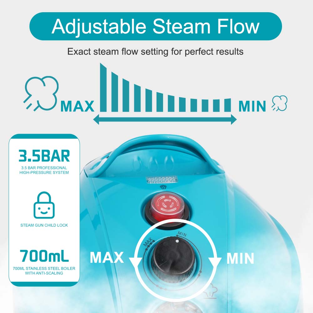 Winning Star 1300W Portable High Pressure Steam Handheld Wet and Dry Vacuum Cleaner (Used) - View 5