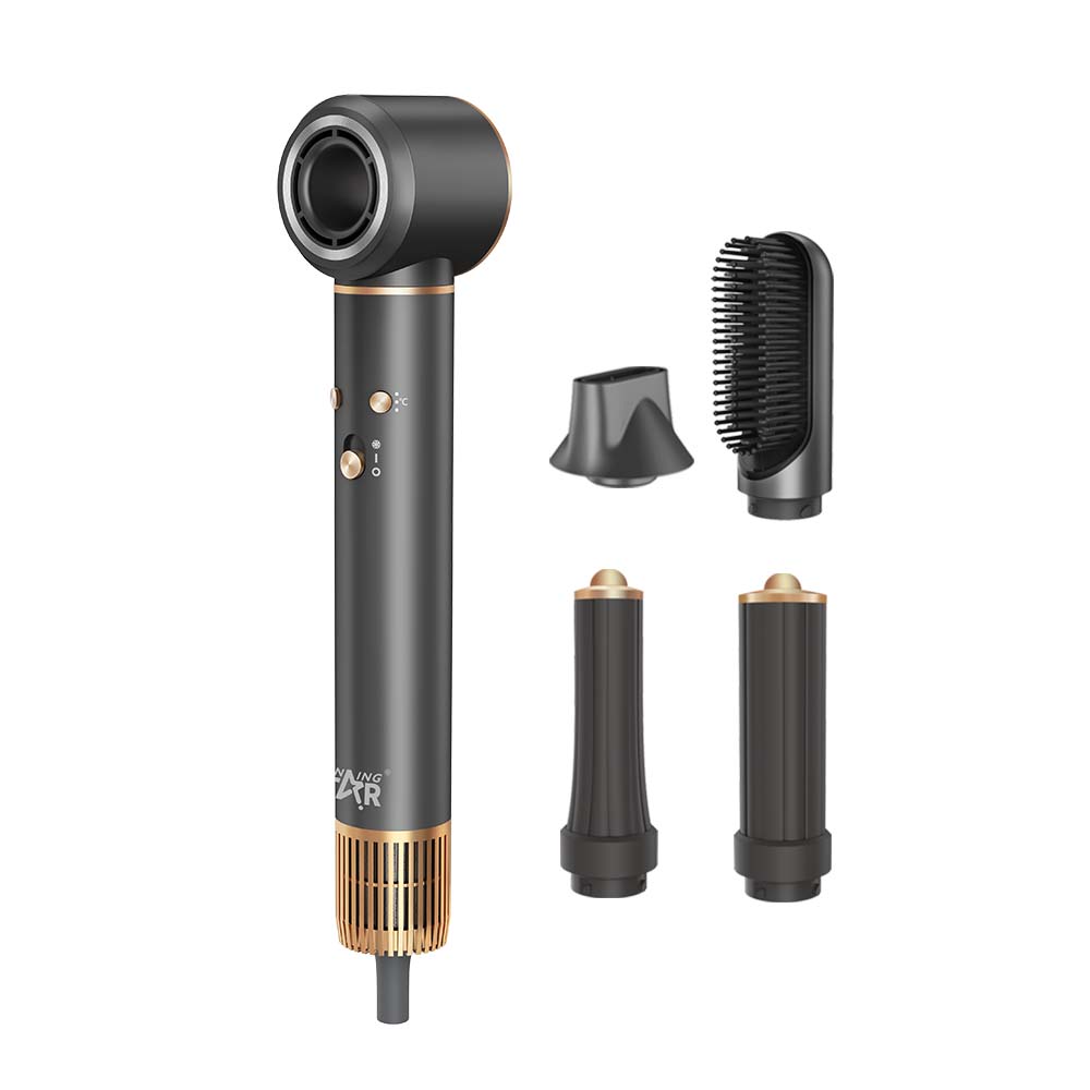 Winning Star Multi-Functional Negative Ion High Speed 5 In 1 Hair Dryer 1300W - Black (Used)