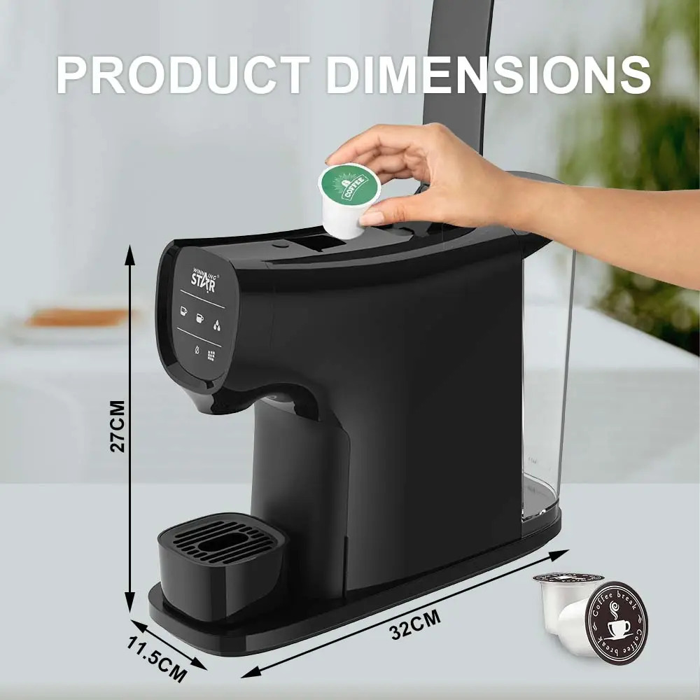 Winning Star Electric Capsule Coffee Machine 1200W 19 Bar, Compact Design, 1L Water Tank - View 6