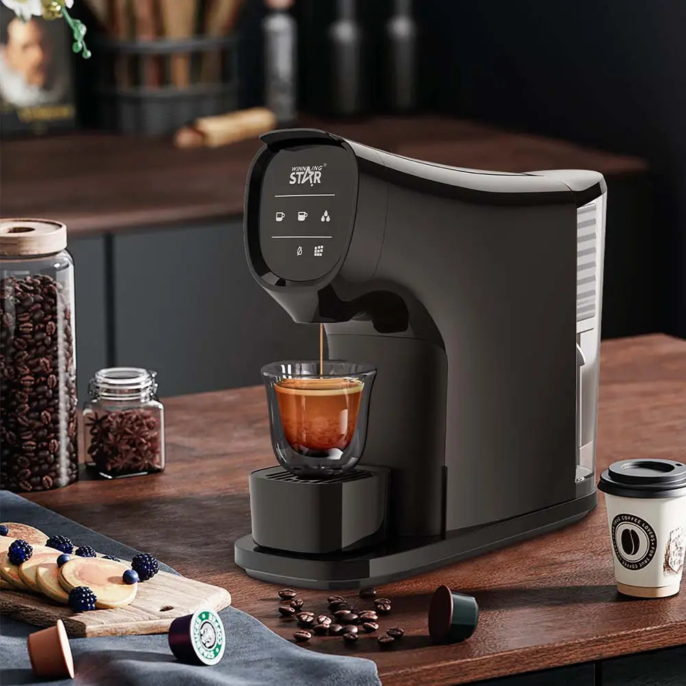 Winning Star Electric Capsule Coffee Machine 1200W 19 Bar, Compact Design, 1L Water Tank - View 3